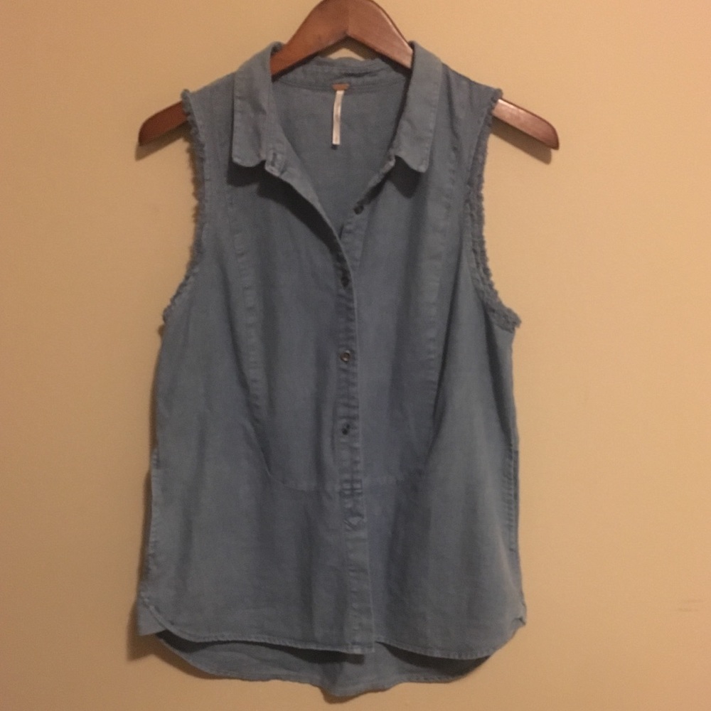 Free People Denim Vest Size S